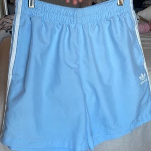 Adidas Mens light blue shorts with mesh lining 5in inseam